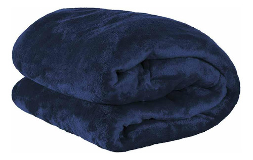 Cobertor Manta Fleece Liso 2 Corpos Azul Marinho Paulo Cezar