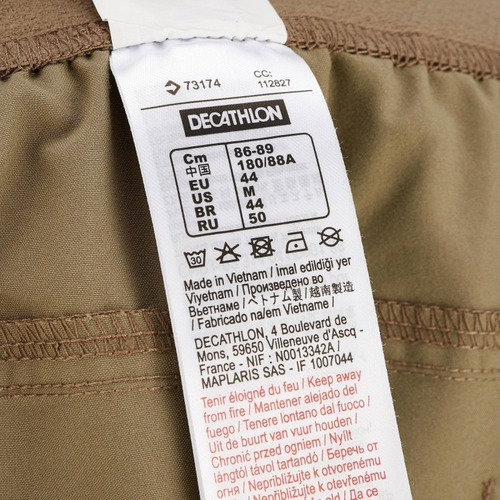 Pantalón Trekking Nh 100 Hombre Gris