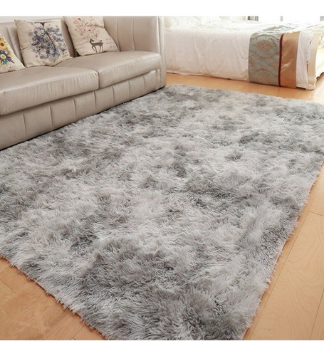 Alfombra Shaggy Super Suave Color Gris Oscuro 160 * 200 Cm L