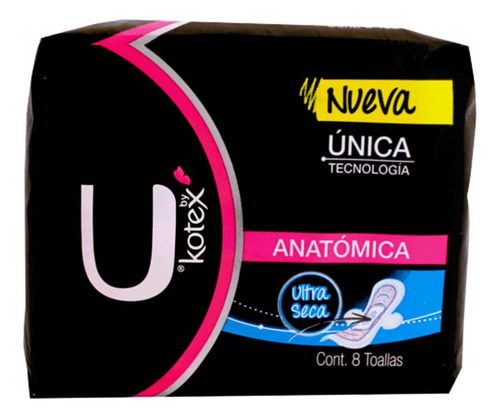 Toallas Kotex Unika Empaque Con 8 Unidades Con Alas