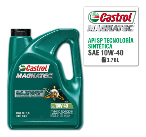 Aceite Castrol Magnatec 10w40 Semisintetico Api Sp Galón 