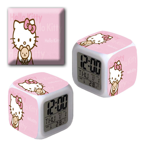 Reloj Despertador Iluminado Hello Kitty - Varios Diseños 