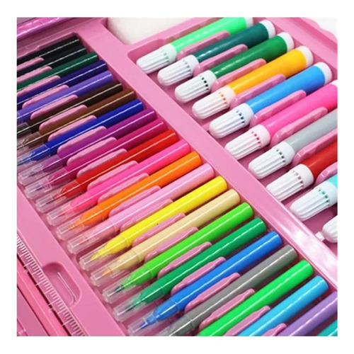 M Set Arte Maleta 208 Piezas Caballete Crayon Didactico Niño