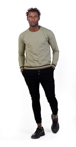 Buzo Flag Rustico Hombre Slim Fit Puño Tejido Premium Kfive