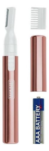 Mini Aparador Elétrico Caneta Wahl Pelos Rosto Sobrancelhas Cor Rosa Pilha AA