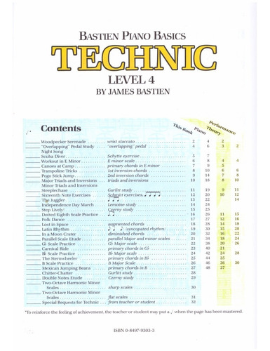  Bastien Piano Basics: Technic, Level 4