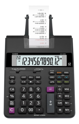 Calculadora de escritorio con impresión bivolta en bobina de 12 dígitos