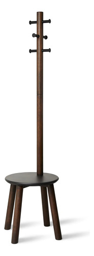 Cabideiro Madeira 2 Em 1 Com Mesa Banco Suporte 165x50x50cm