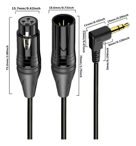 Cable Xlr De 3,5 Mm A Xlr Hembra, Cable De Audio Auxiliar Pa