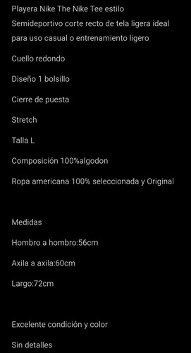 Playera Nike The Nike Tee Semideportivo/urbano Hombre L (Usado)