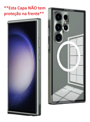 Capa Luxo Com Alumínio Para Samsung Galaxy S22 Ultra