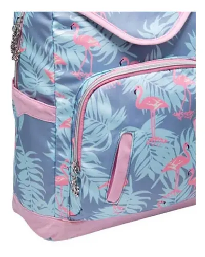 Mochila Escolar Para Mujer Kebo Flamingo Cielo Kb08 22price