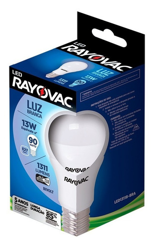 Lâmpada Rayovac 13w - Luz Branca Luz Branco-frio 110V/220V