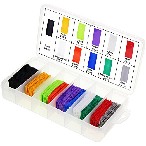  300pcs 11 Colors Flat Pvc Heat Shrink Tubing Battery W...