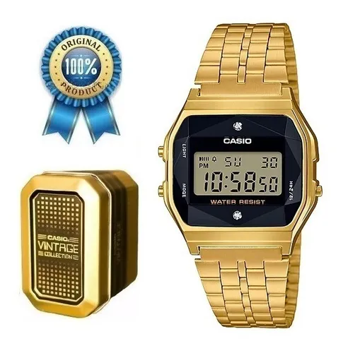 Reloj casio dorado con diamantes sale