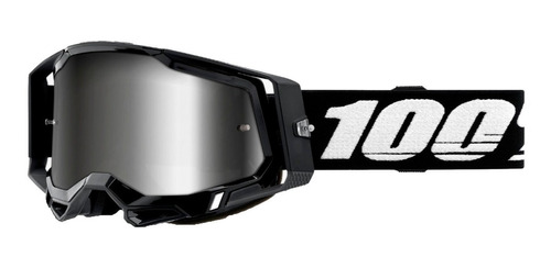 Goggle Racecraft 2 Negro - Lente Espejo Plata Rider One 