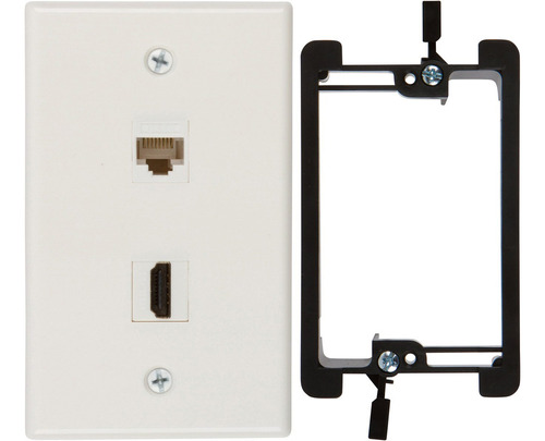 Los Compradores Point Hdmi Y Cat6 Ethernet Rj45 Wall Plate C