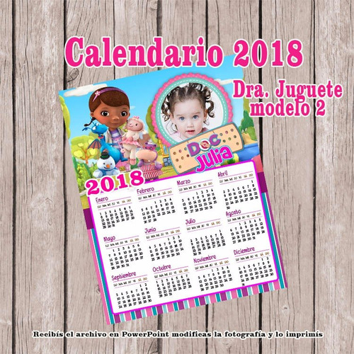 Kit Imprimible Editable Calendario 2018 Dra Juguetes 2