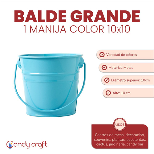 Balde Grande 1 Manija Color 10 X 10! X Unidad