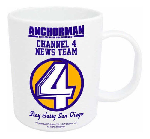 Channel 4 News Team Cup Anchorman Legend Ron Burgundy Nueva