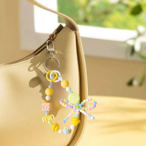 Llavero Con Cuentas, Decoración Bonita De Mochila Para