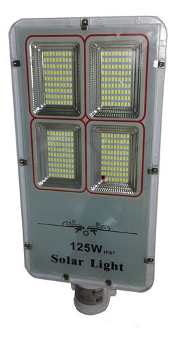 2 Pz Lampara Led Solar Para Vialidad 125w Control Remoto Color Luz Blanco Frio 6500k
