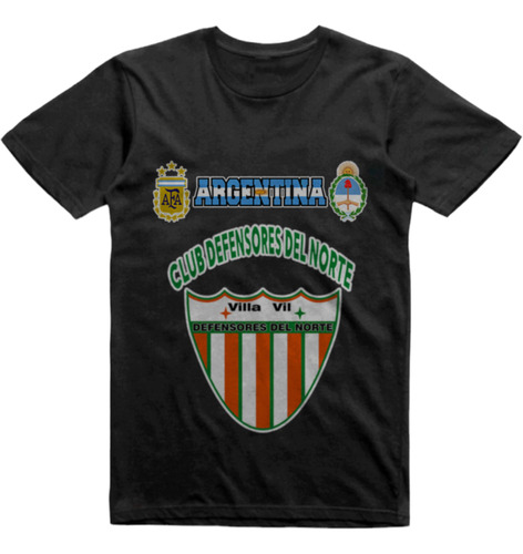 Remera Infantil Negra Defensores Norte Villa Vil Catamarca