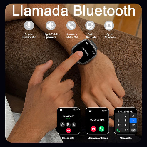 Hombre Mujer Reloj Inteligente Bluetooth Llamada Smartwatch