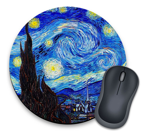 Mouse Pad Estampado Arte Noche Estrellada Van Gogh