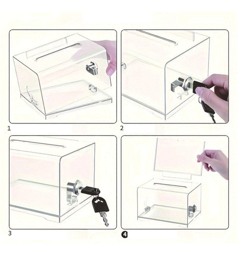 Caja De Recaudación De Fondos Frasco Transparente Para