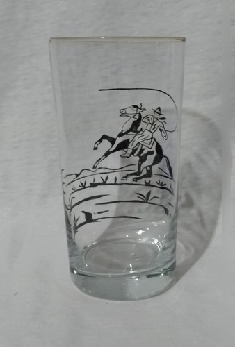 Antigo Copo De Vidro Desenho Do Gaúcho 300 Ml- Nº 7673n (Usado)