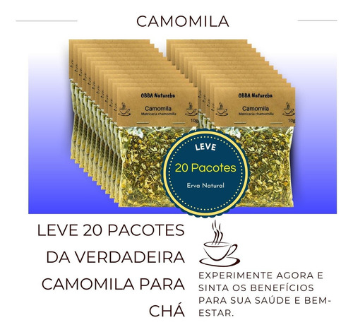 20 Pacotes De Chá Camomila 100% Puro - Legitima Macela-nobre