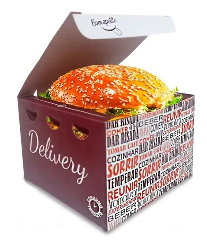 Embalagem caixa para Hamburguer Delivery Personalizada