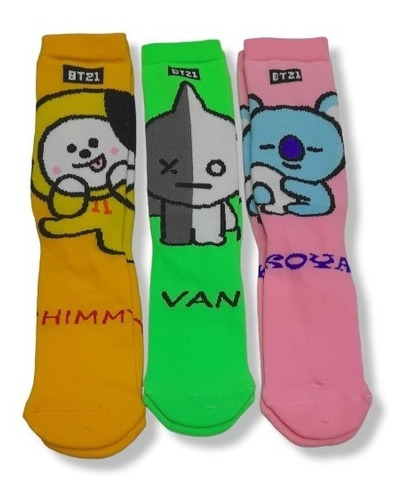 Calcetin Calceta Divertida Bts Bt21 Kpop Van-koya-tata Tin L