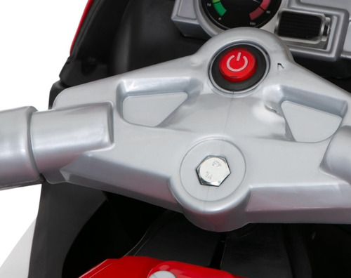 Apache Moto Rojo Blanco Montable Eléctrica Niños 3 A 8 Años Color Blanco/rojo