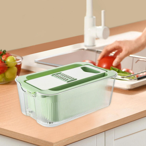 Fatiador Mandoline Para Cozinha Verde Com 6 Lâminas