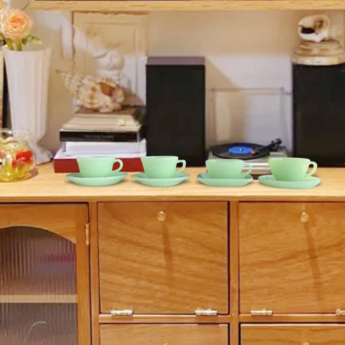 Juego De Tazas Y Platillos De Té En Miniatura A Escala 1/6,