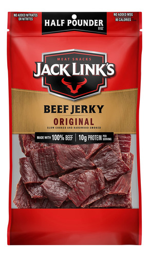 Jack Link's Carne De Res Jerky, Original, Bolsa De ½ Libra,