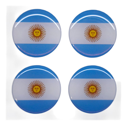Sticker De Resina Dome Bandera Argentina X4u. Redondo