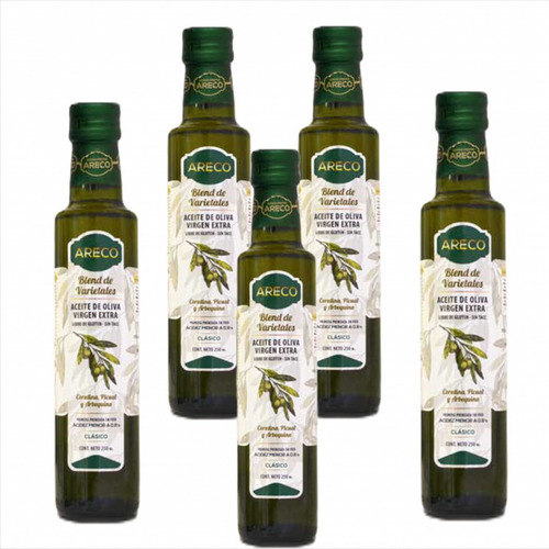 Aceite De Oliva Areco Virgen Extra X250ml Caja De 5 Unid.