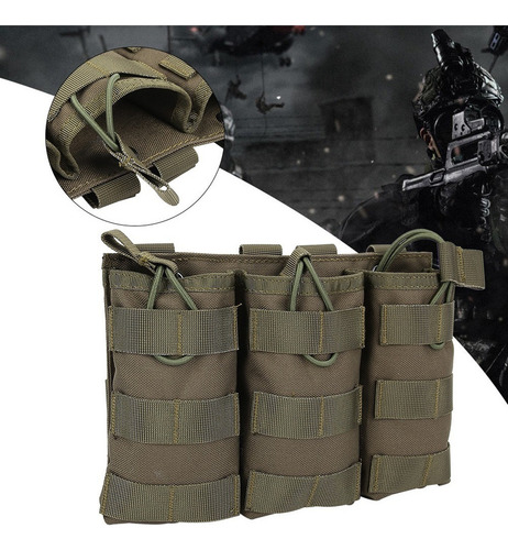 Bolsa Militar Triple Open Top Magazine Molle Para Chaleco
