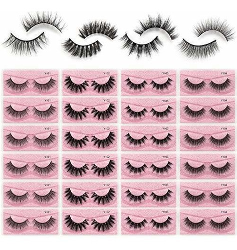 Pestañas Postizas - Magefy 24 Pairs Faux Mink Eyelashes,4 St