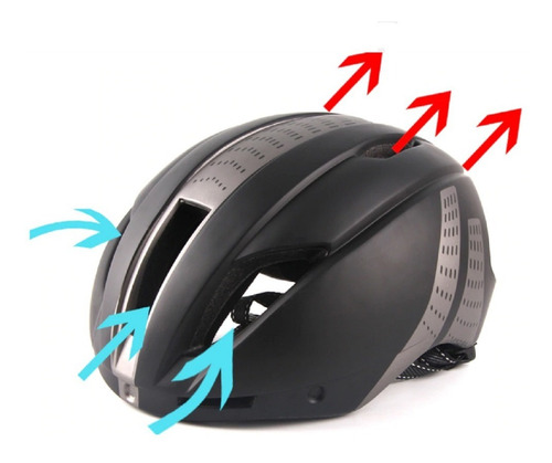 Imagen 5 de 7 de Casco Para Bicicleta Con Lentes + Luz De Advertencia