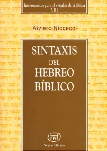 Sintaxis Del Hebreo Bãâblico, De Niccacci, Alviero. Editorial Verbo Divino, Tapa Blanda En Español