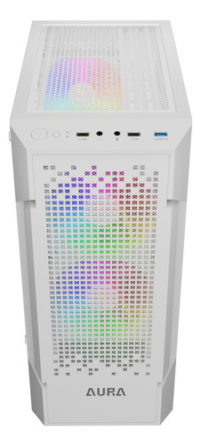 Gabinete Gamdias Aura Gc7 Wh Mesh Rgb Mid Tower V/templado Color Blanco