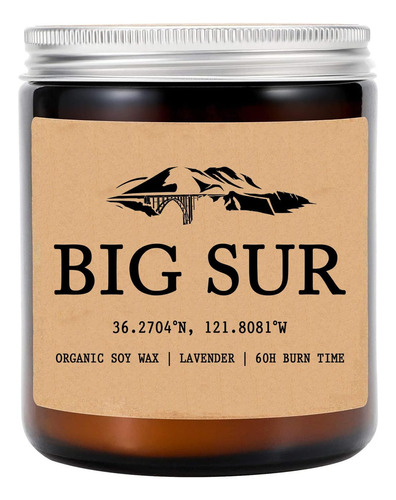 Big Sur - Vela Perfumada De California, Cera De Soja Orgá