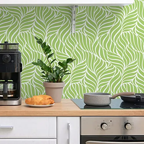 Vinilo Autoadhesivo Moderno Con Hojas Geométricas Cm