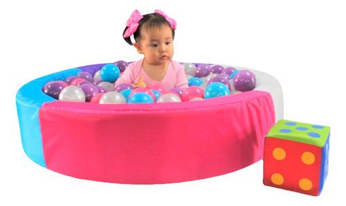Alberca 100 Pelotas Material Didáctico Cubo De Regalo Niña