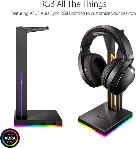 Imagen 7 de 10 de Asus Rog Throne Qi Soporte Auricular 7.1 + Carga Inalambrica