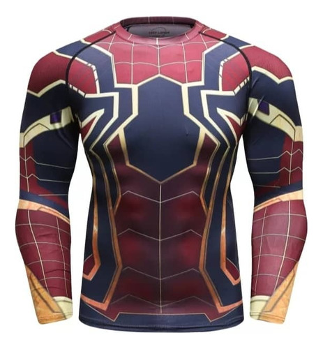 Polera Compresión Spiderman Hombre Araña Marvel Superhéroe O